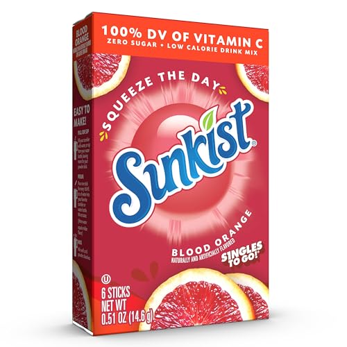 SINGLES TO GO! Singles to go Drink Mix Packets, Blood Orange, 6-Count Box – Powdered Drink Packets with Vitamin C, 72 Total Powder Sticks - Image 2