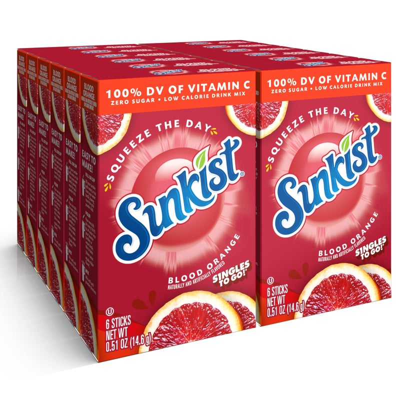 SINGLES TO GO! Singles to go Drink Mix Packets, Blood Orange, 6-Count Box – Powdered Drink Packets with Vitamin C, 72 Total Powder Sticks - Image 5