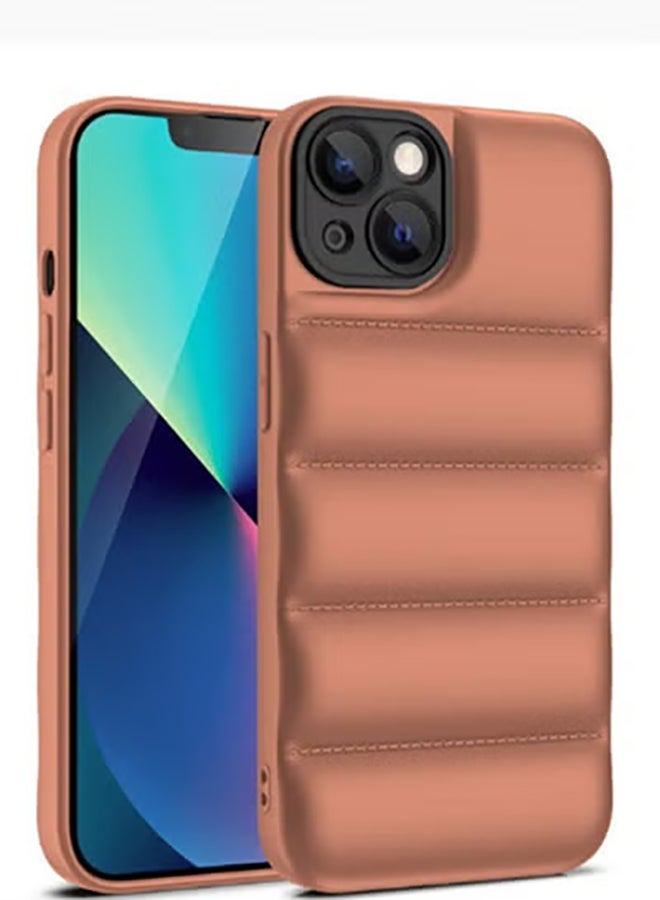 COVERSCART Brown Puffer Jacket Case (Matte) for Apple iPhone 14 - Image 2