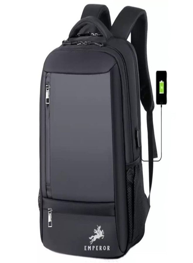 TRUE HUMAN Emperor 15.6 Inch Laptop Bag With Usb Charging Port Laptop Backpack,Office Bag, College Bags Anti Theft (Captain), Black - Image 4