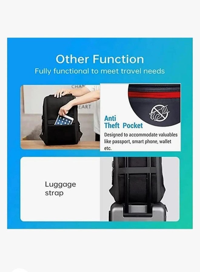 TRUE HUMAN Emperor 15.6 Inch Laptop Bag With Usb Charging Port Laptop Backpack,Office Bag, College Bags Anti Theft (Captain), Black - Image 5