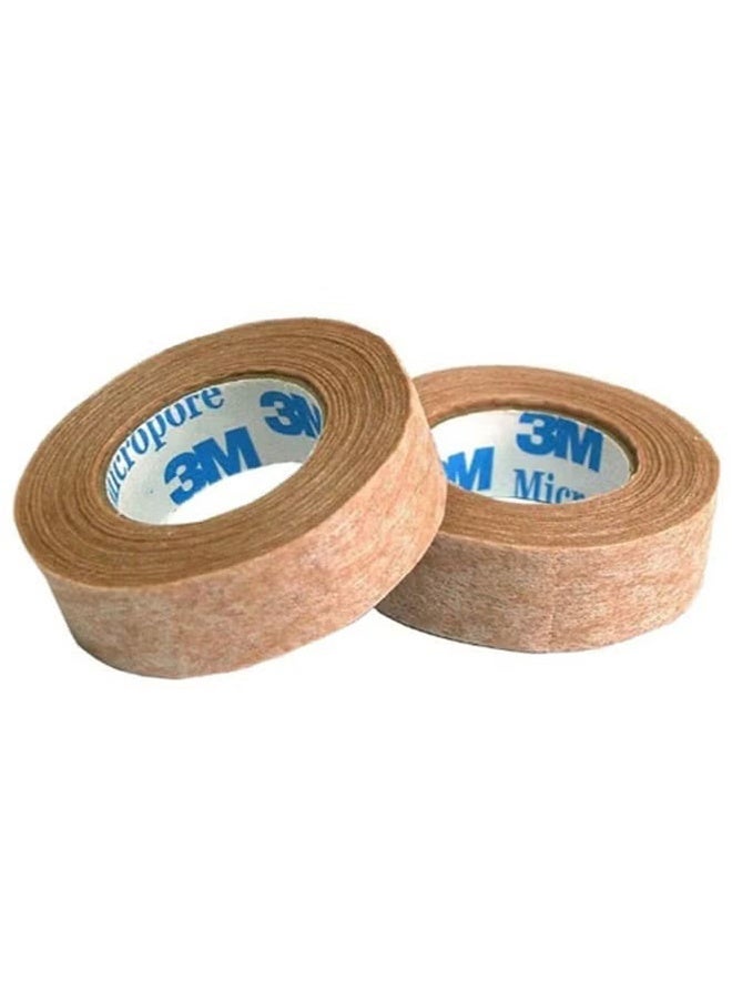 أبترين 3M Micropore Original Nasal Tape Rolls - 2 Pack راحة عالية قابلة للتنفس ومقبضة آمنة للجلد - 1.25 سم × 9.1 م - Image 1