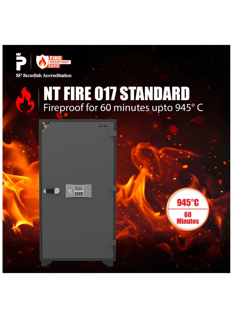 RIGID Fire Resistant Steel Safe with Digital & Key Lock, 250Kg  - Image 2