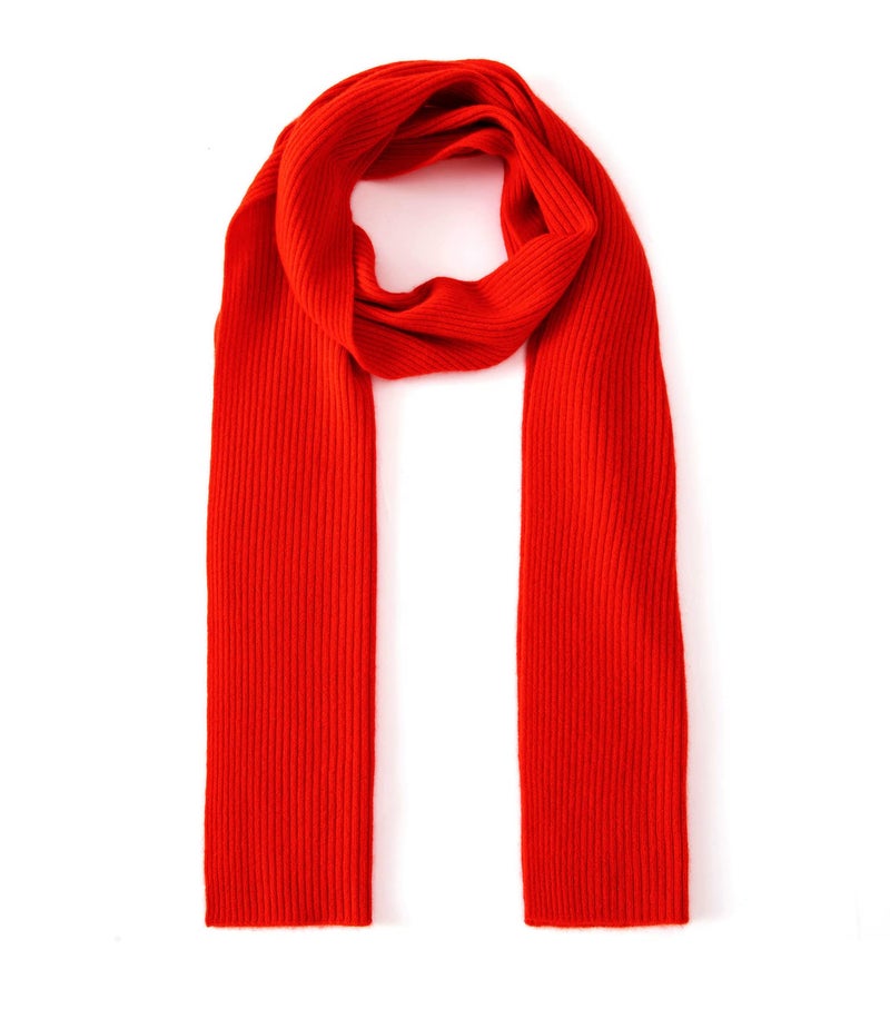 Lallier Cashmere Wool Scarf, Ultra Soft Classic Ribbed Solid Color Winter Scarf for Men and Women with Gift Box, Red - Image 3