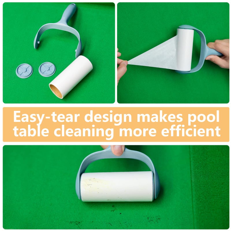 Go2trymo Pool Table & Rail Brush 5 Set, Billiard Pool Table Felt Cleaner Accessories with 2 Wooden Pool Table Brushes, Cue Cleaning Cloth, Ferrule Polish Cloth & Sticky Lint Roller - Image 5