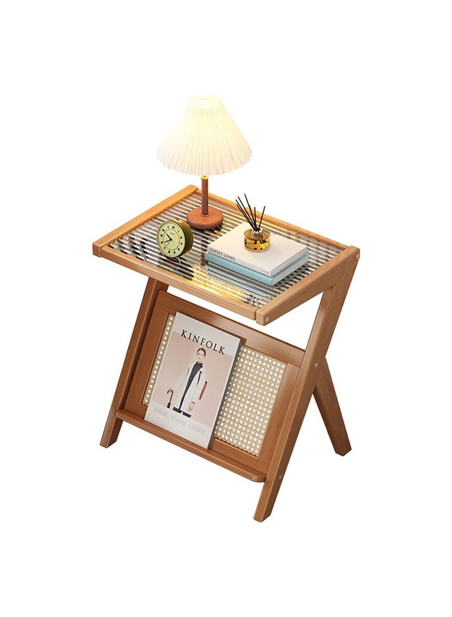 موندا طاولات قهوة بسيطة، خزائن، خزائن جانبية متحركة، طاولات جانبية من الخيزران، طاولات جانبية مزخرفة من الخيزران، طاولات قهوة زجاجية، طاولات جانبية خشبية على الطراز البوهيمي، مناسبة للمساحات الصغيرة وغرف المعيشة وغرف النوم. - Image 3