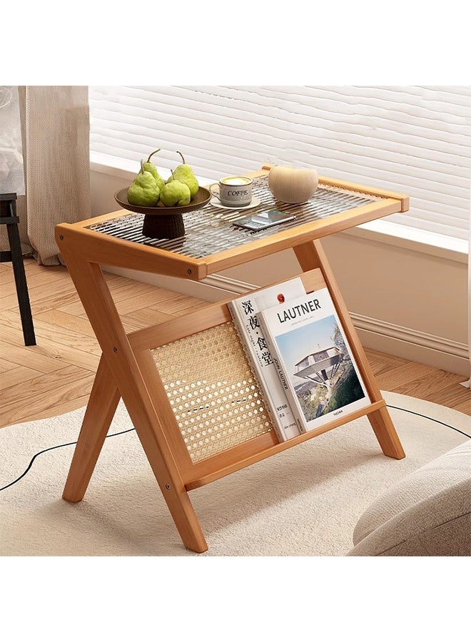 موندا طاولات قهوة بسيطة، خزائن، خزائن جانبية متحركة، طاولات جانبية من الخيزران، طاولات جانبية مزخرفة من الخيزران، طاولات قهوة زجاجية، طاولات جانبية خشبية على الطراز البوهيمي، مناسبة للمساحات الصغيرة وغرف المعيشة وغرف النوم. - Image 2