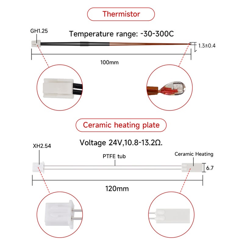Upgraded Extruder Hotend Kit V2.0 for Bambu Lab X1C P1P Extrusion Head with 0.4mm Hardened Steel Nozzle Ceramic Heater for High-Temperature Fast and Stable 3D Printing Suitable for 1.75mm Filament - Image 2