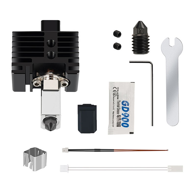 Upgraded Extruder Hotend Kit V2.0 for Bambu Lab X1C P1P Extrusion Head with 0.4mm Hardened Steel Nozzle Ceramic Heater for High-Temperature Fast and Stable 3D Printing Suitable for 1.75mm Filament - Image 1