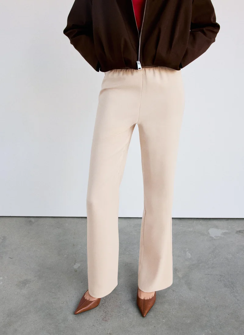 Satin Straight-Fit Trousers