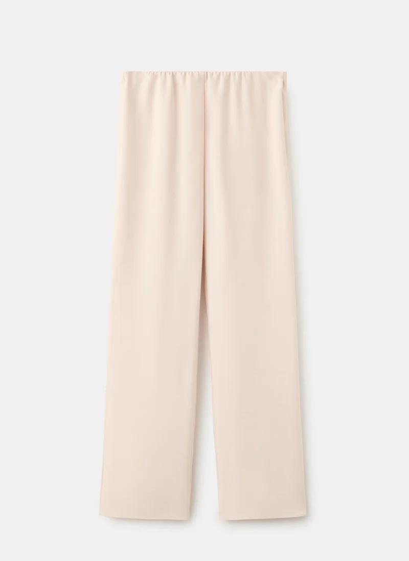 Mango 05-CRUDO Satin Straight-Fit Trousers for Women | Best Price UAE