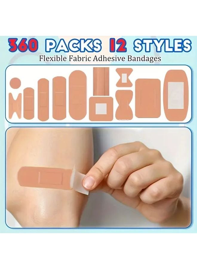 180pcs Assorted Flexible Fabric Adhesive Bandages Breathable Elastic Knuckle Fingertip Wound Care - Image 2