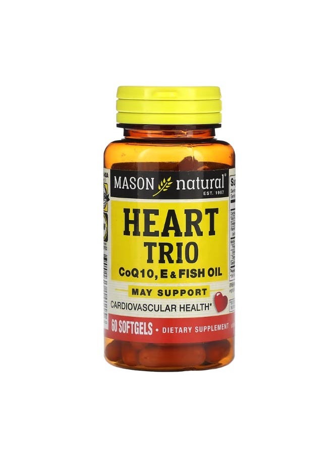 Mason Natural Heart Trio CoQ10 E and Fish Oil 60 Softgels  - Image 1