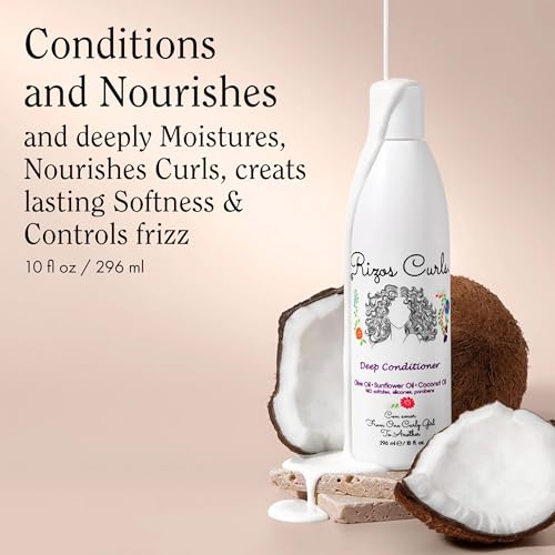 Rizos Curls Travel Deep Conditioner, Strengthens & Moisturizes Hair while Controlling Frizz, Add Softness and Manageability with Coconut Oil, Sunflower Oil & Shea Butter, 2.5 oz - Image 2