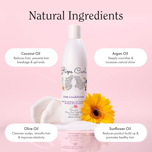 Rizos Curls Travel Deep Conditioner, Strengthens & Moisturizes Hair while Controlling Frizz, Add Softness and Manageability with Coconut Oil, Sunflower Oil & Shea Butter, 2.5 oz - Image 3