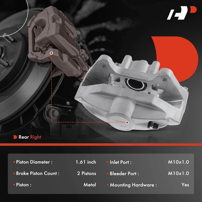 A-Premium Disc Brake Caliper Assembly for Nissan and Infiniti Models - Rear Right Passenger - Image 2