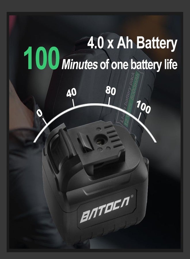 BATOCA S2 Cordless Random Orbital Polisher Buffer, 2Pcs 4.0Ah Batteries, LCD Display with 6 Variable Speed 2000- 4500 RPM Wireless Car Polishing Kit for Car Detailing, Polishing, Waxing, Cleaning - Image 2