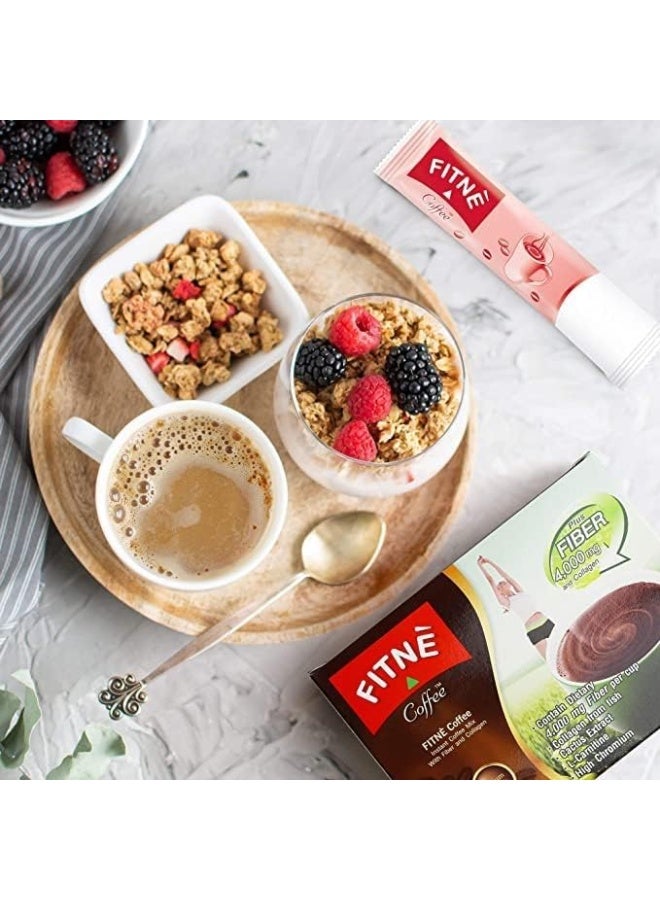 Fitne Premium Coffee with Fiber and Collagen Instant Powder (16g x 10 Bags) - Image 4