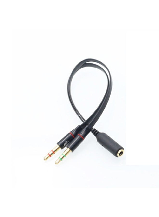 Notebook Computer Headset Microphone Two-In-One Adapter 3.5 Audio Splitter Fiber Optic Connection Head/Adapter-Color:Black  - Image 1