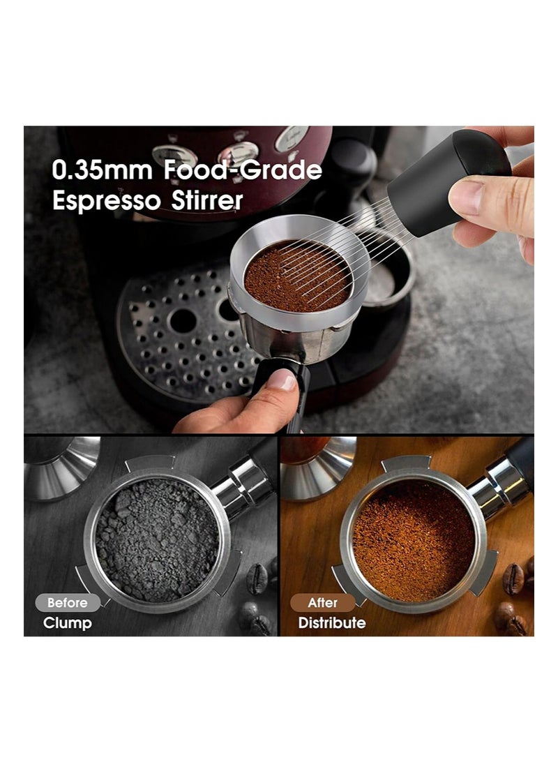 اي زد سوزو طقم ملحقات إسبريسو 53 مم، موزع قهوة وموازن ضغط من الفولاذ المقاوم للصدأ 304، أداة WDT ومجموعة قمع جرعات، يناسب ماكينات إسبريسو ديلونجي 53 مم وحاملات الفلاتر - Image 3