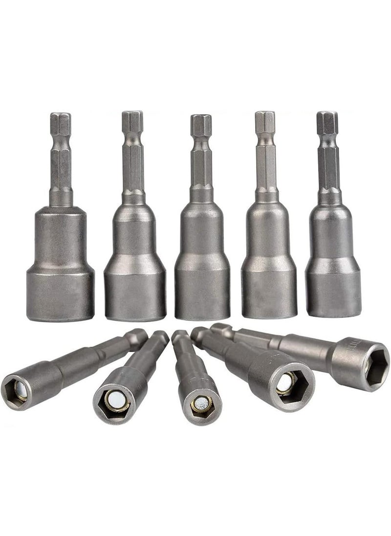 Magnetic Nut Driver: 1/4" Hex Shank Socket Impact Grade Socket Adapter Set Driver Sockets Adapter Extension Set for Electric Screw Drive Pneumatic Drill Hand Drill
