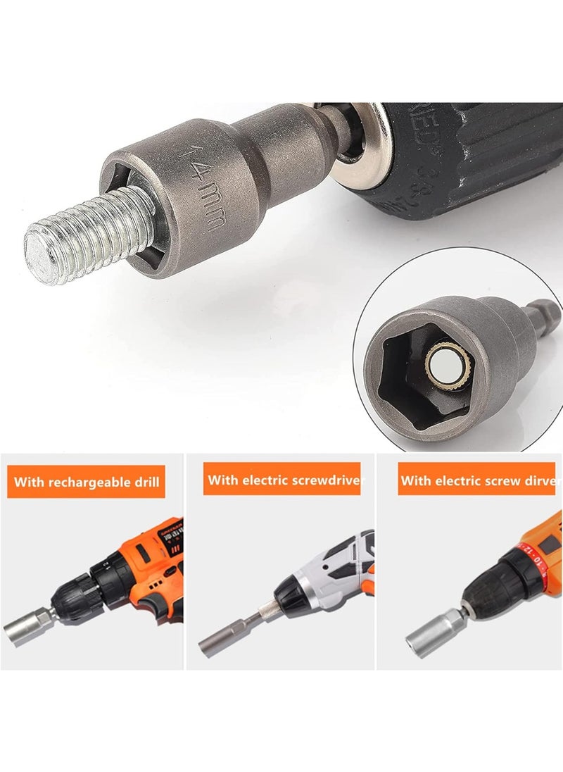 Magnetic Nut Driver: 1/4" Hex Shank Socket Impact Grade Socket Adapter Set Driver Sockets Adapter Extension Set for Electric Screw Drive Pneumatic Drill Hand Drill