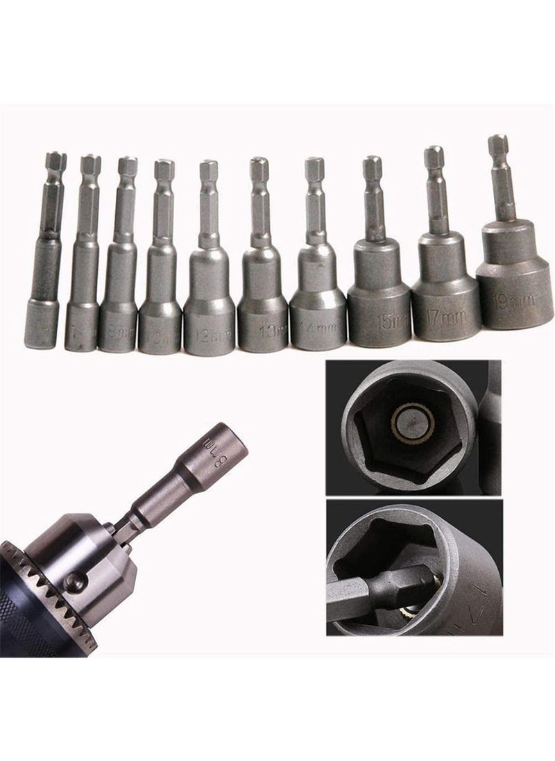 Magnetic Nut Driver: 1/4" Hex Shank Socket Impact Grade Socket Adapter Set Driver Sockets Adapter Extension Set for Electric Screw Drive Pneumatic Drill Hand Drill