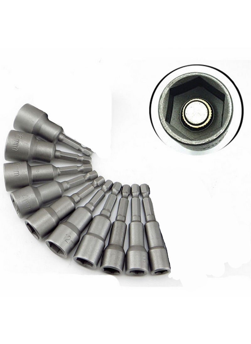 Magnetic Nut Driver: 1/4" Hex Shank Socket Impact Grade Socket Adapter Set Driver Sockets Adapter Extension Set for Electric Screw Drive Pneumatic Drill Hand Drill