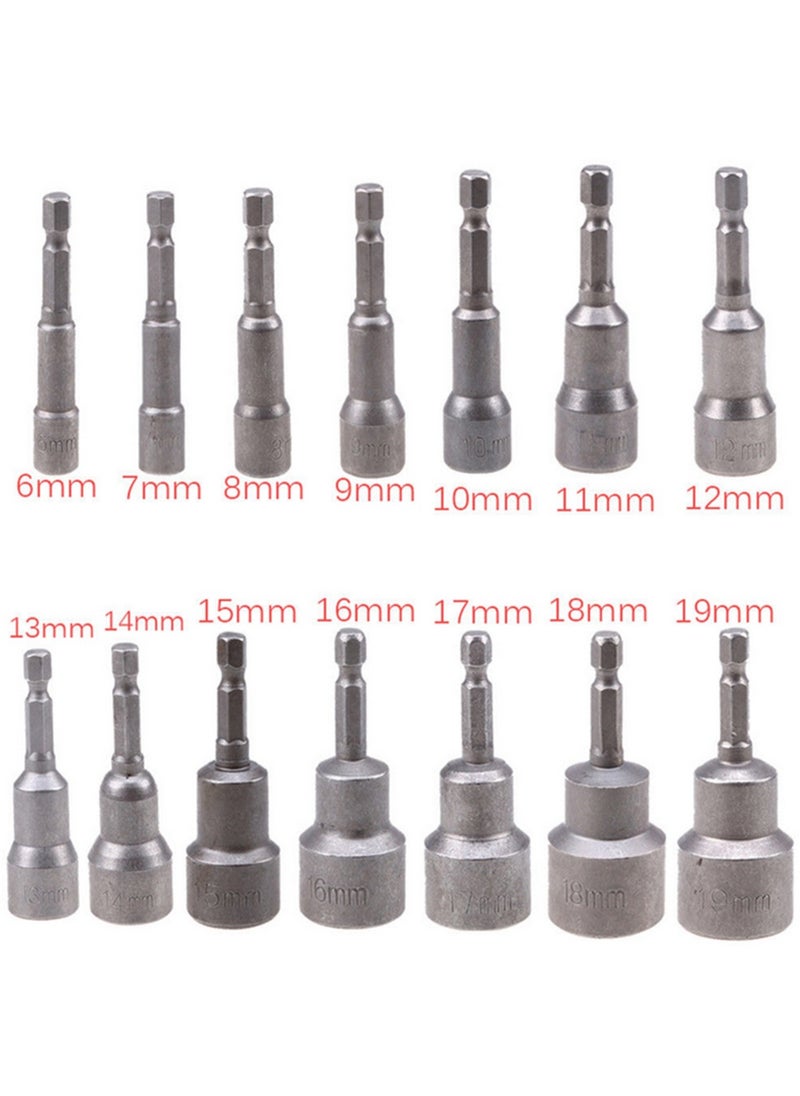 Magnetic Nut Driver: 1/4" Hex Shank Socket Impact Grade Socket Adapter Set Driver Sockets Adapter Extension Set for Electric Screw Drive Pneumatic Drill Hand Drill