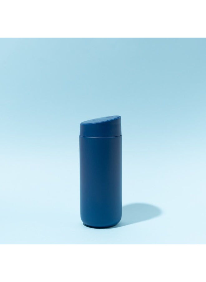 ستورم كوب حراري معزول من السيراميك مصنوع من الفولاذ المقاوم للصدأ بسعة 473 مل، يحافظ على السخونة والبرودة مع 3 أغطية وماصة قابلة لإعادة الاستخدام، الحجر الأزرق - Image 3