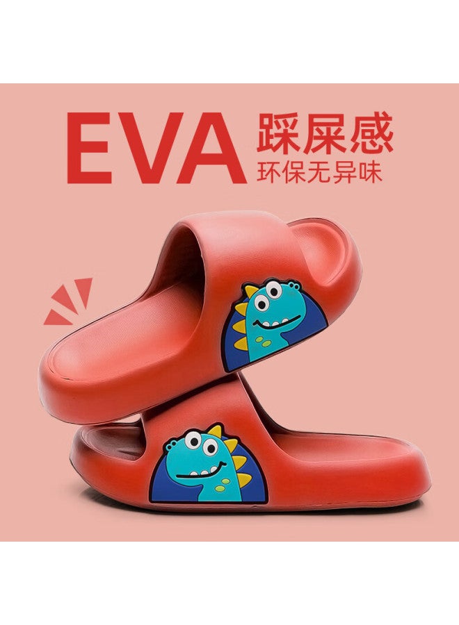Guoluofei Dinosaur Kids Slippers Boys Summer Home Non-slip Eva Sandals Girls Outdoor Orange Size 40-41