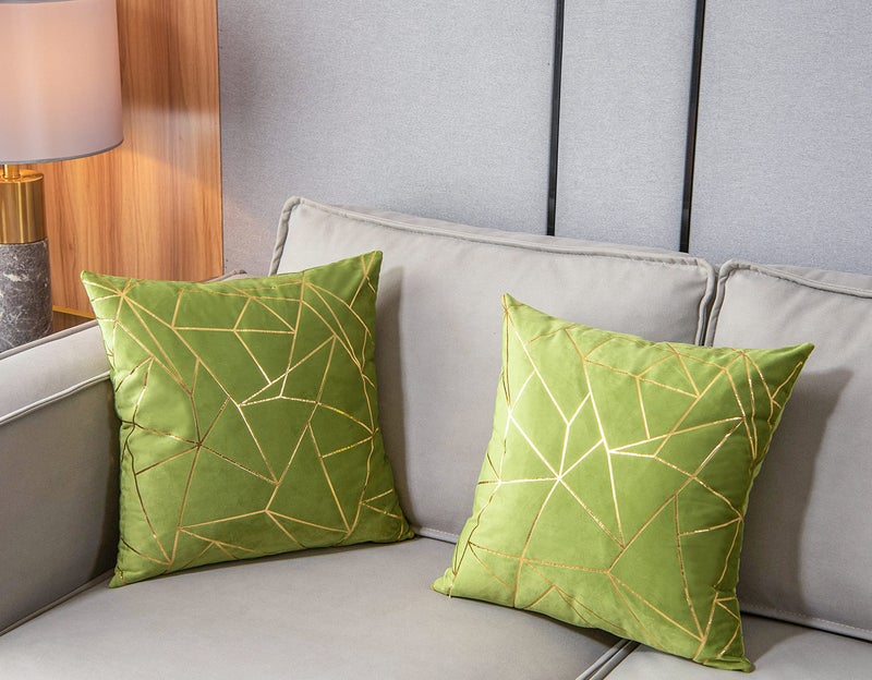 YONGLIU YONGLIU Throw Pillow Covers Velvet Decorative 2 Packs Ultra-Soft Lime Color Cushion Case for Christmas Sofa Bedroom Car Living Room (Apple Green  16""X16"")  - Image 3