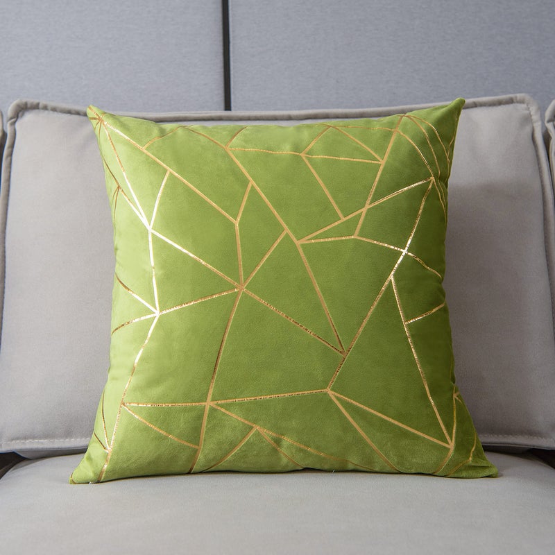 YONGLIU YONGLIU Throw Pillow Covers Velvet Decorative 2 Packs Ultra-Soft Lime Color Cushion Case for Christmas Sofa Bedroom Car Living Room (Apple Green  16""X16"")  - Image 2