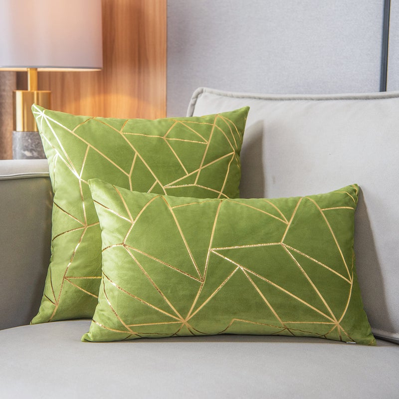 YONGLIU YONGLIU Throw Pillow Covers Velvet Decorative 2 Packs Ultra-Soft Lime Color Cushion Case for Christmas Sofa Bedroom Car Living Room (Apple Green  16""X16"")  - Image 4