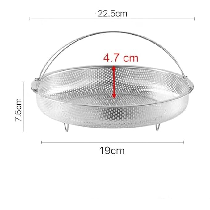 سلة بخار من الفولاذ المقاوم للصدأ بتصميم مانع للتسرب مع إطار دعم للمقبض، مادة صالحة للطعام للطهي بالبخار متعدد الاستخدامات، مثالية للخضراوات والأسماك واللحوم والمزيد - Image 4