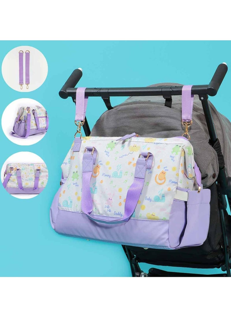 ميلك آند مو حقيبة حفاضات Milk&Moo Diaper Tote Bag كبيرة الحجم مع جيوب  معزولة وحزام عربة الأطفال - مقاومة للماء ومتعددة الوظائف للسفر للأطفال الأولاد والبنات.  - Image 5