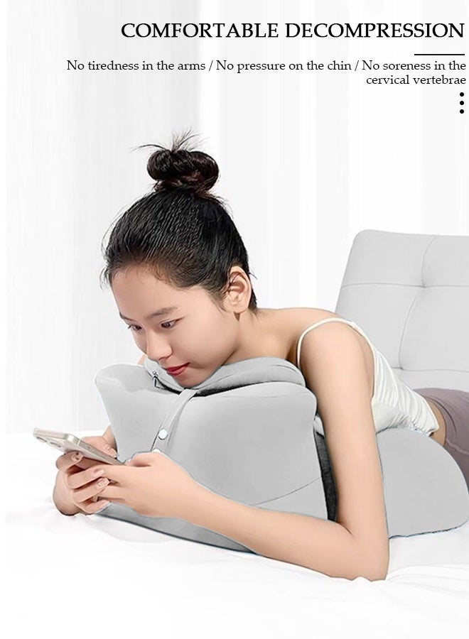 DUNISO Bed Reading Pillow ,Memory Foam Multi Functional Comfortable Leg Rest Cushion, Couples Pregnanly Pillow, Stomach Sleeping Pillow for Sleeping,Sofa,TV,Chair,Couch,Floor,Lounge,Gamers, Readers & Nursing Moms - Image 4