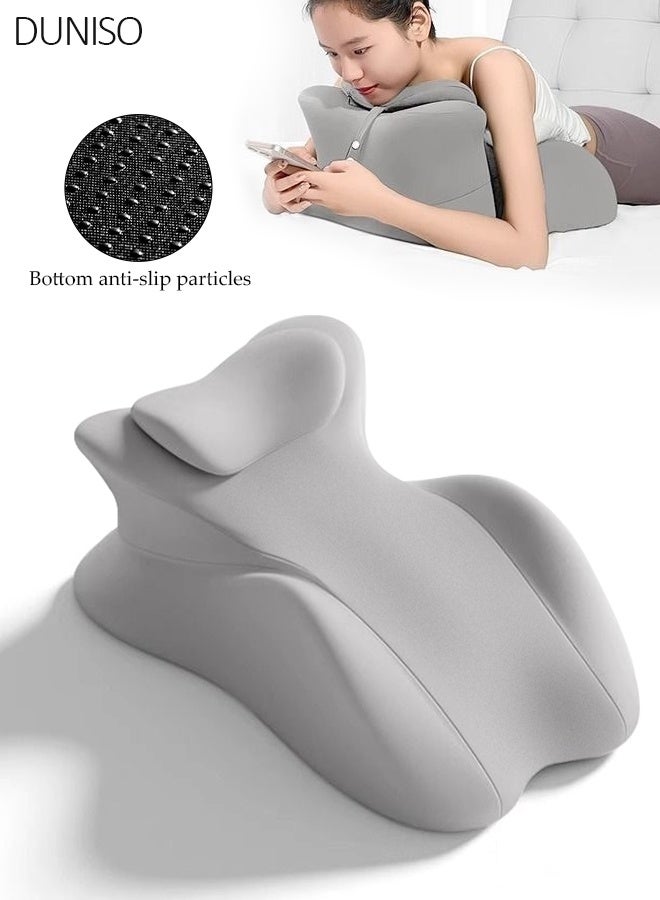 DUNISO Bed Reading Pillow ,Memory Foam Multi Functional Comfortable Leg Rest Cushion, Couples Pregnanly Pillow, Stomach Sleeping Pillow for Sleeping,Sofa,TV,Chair,Couch,Floor,Lounge,Gamers, Readers & Nursing Moms - Image 1