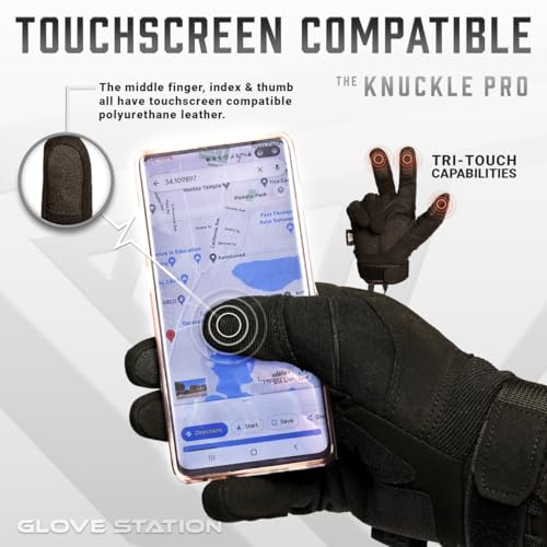 Glove Station Tactical Gloves for Men – Touchscreen Utility Gear with Hard Knuckle Protection Used in Motorcycle, Airsoft, Combat, Police, Shooting & Outdoor Work - Image 4
