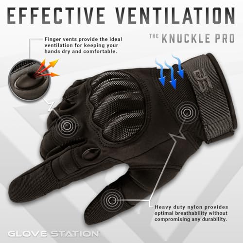 Glove Station Tactical Gloves for Men – Touchscreen Utility Gear with Hard Knuckle Protection Used in Motorcycle, Airsoft, Combat, Police, Shooting & Outdoor Work - Image 3