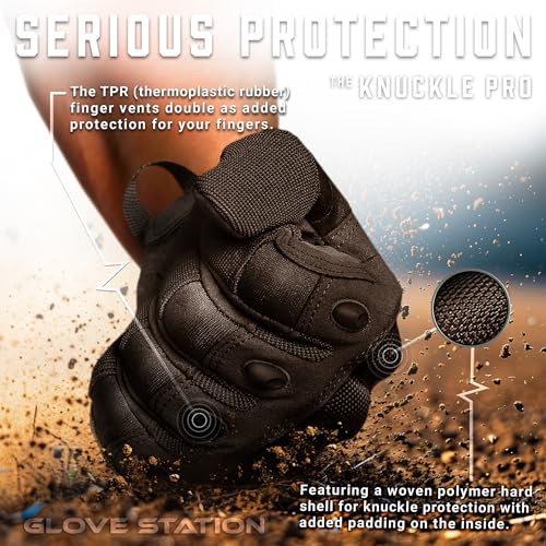 Glove Station Tactical Gloves for Men – Touchscreen Utility Gear with Hard Knuckle Protection Used in Motorcycle, Airsoft, Combat, Police, Shooting & Outdoor Work - Image 5