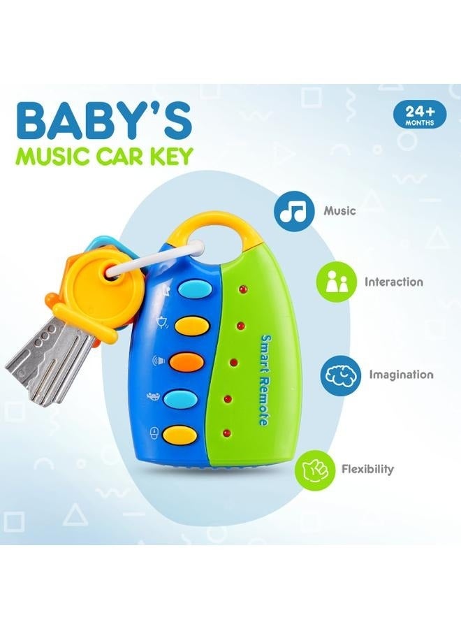 Simulation Remote Control Car Key Lock Music Toy Musical Smart Remote Key Toy for Baby, Toddler, and Kids  - Image 5