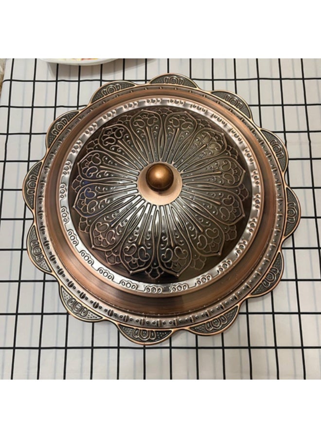 Copper Kabsa Serving Tray with Lid 40 cm - Image 3