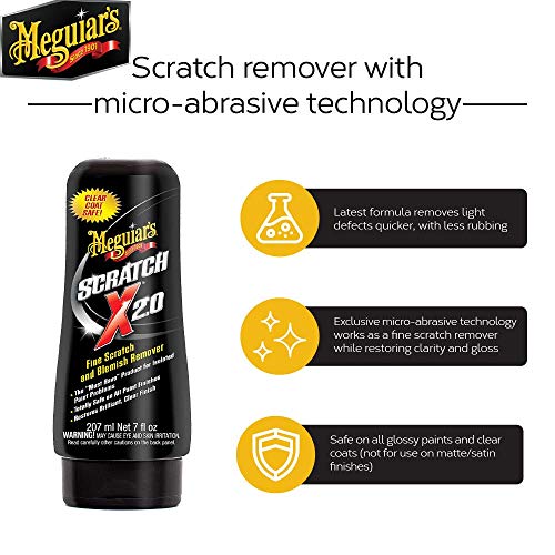 Meguiar's ميجوارز سكرتش إكس (207 مل)، مزيل خدوش السيارات البسيط، يعيد الوضوح واللمعان. حماية شمع البوليمر، بريق السيارة المذهل، تكنولوجيا التآكل الفائق الدقة - Image 2