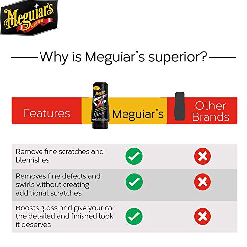 Meguiar's ميجوارز سكرتش إكس (207 مل)، مزيل خدوش السيارات البسيط، يعيد الوضوح واللمعان. حماية شمع البوليمر، بريق السيارة المذهل، تكنولوجيا التآكل الفائق الدقة - Image 4