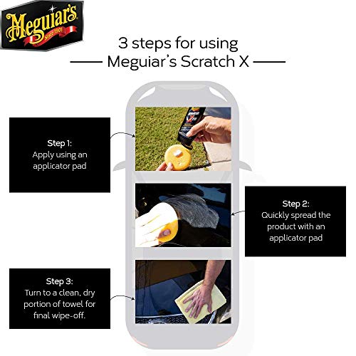 Meguiar's ميجوارز سكرتش إكس (207 مل)، مزيل خدوش السيارات البسيط، يعيد الوضوح واللمعان. حماية شمع البوليمر، بريق السيارة المذهل، تكنولوجيا التآكل الفائق الدقة - Image 3