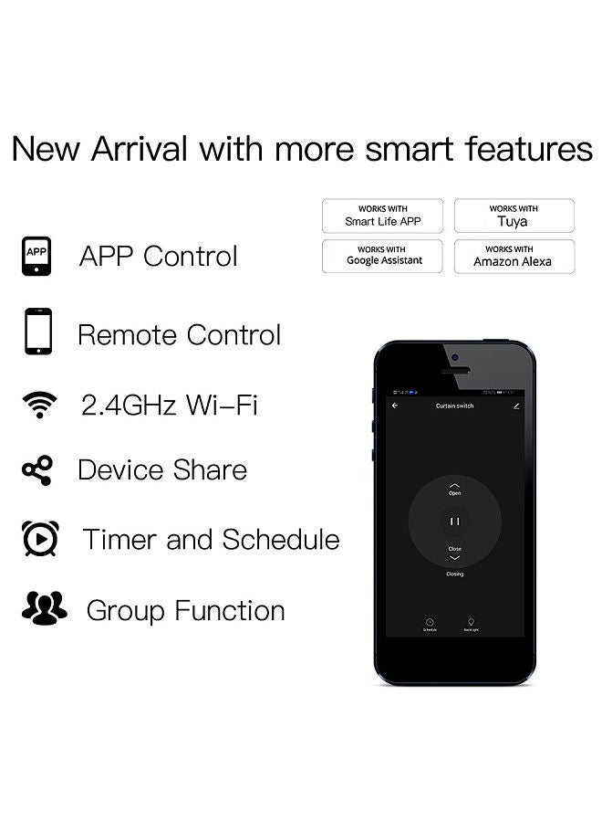 Tuya WiFi Intelligent Curtain Switch Module Home Curtain Modification Module Mobilephone Device Sharing Timing Function APP Remotes Control Compatible with Alexa Home Voice Control  - Image 3