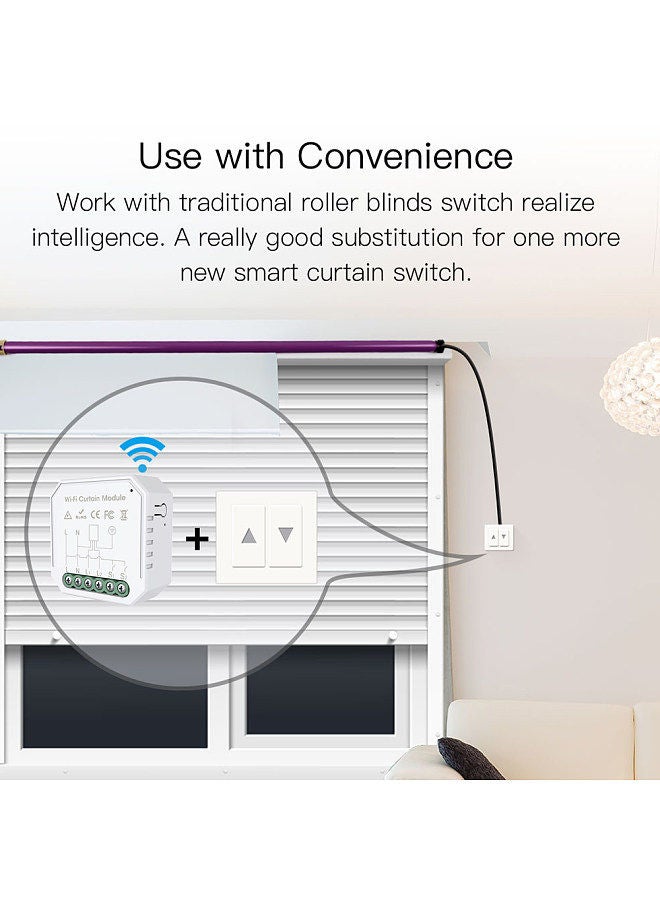 Tuya WiFi Intelligent Curtain Switch Module Home Curtain Modification Module Mobilephone Device Sharing Timing Function APP Remotes Control Compatible with Alexa Home Voice Control  - Image 2