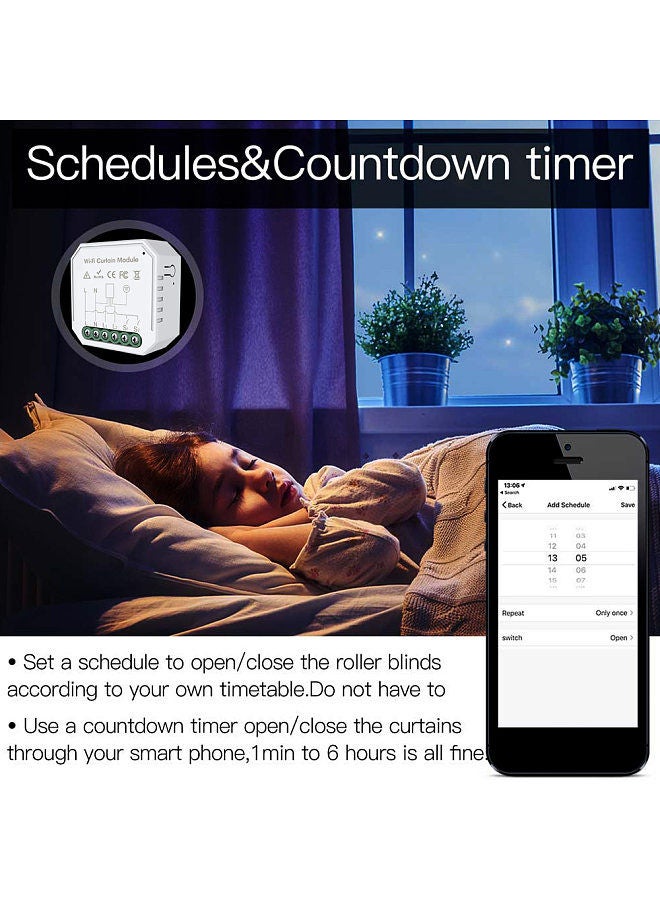Tuya WiFi Intelligent Curtain Switch Module Home Curtain Modification Module Mobilephone Device Sharing Timing Function APP Remotes Control Compatible with Alexa Home Voice Control  - Image 4