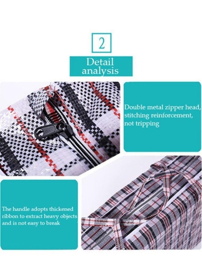 Reusable Eco Friendly PP Woven Bag Zipper Thickened Waterproof Luggage - Image 4